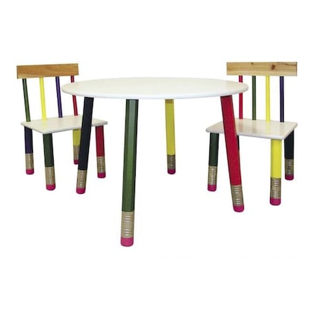 Ore International Ore International H-58A Kids Table 3-pc. Set - White Table H-58A